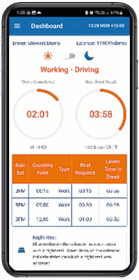 Transport Compliance Solutions Logmaster Mobile Dashboard
